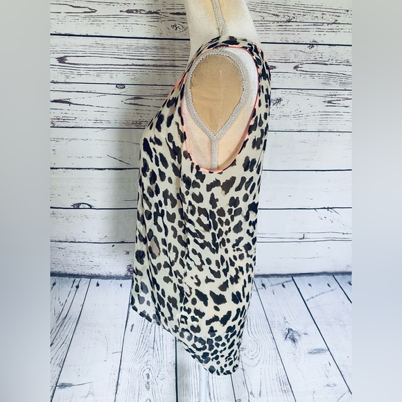 Women’s Medium Tank Top Blu Pepper Animal Print Sheer Embroidery Multicolored - Picture 7 of 11